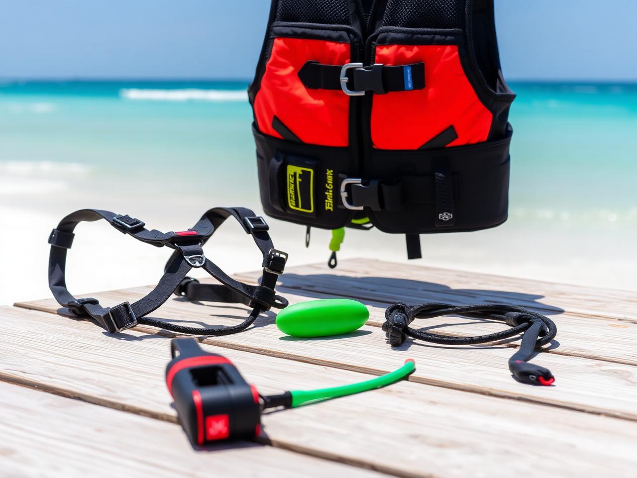 Harness & Accessories available for rental at Sport View Kitesurfing School, Diani Beach